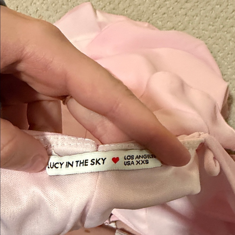 Lucy in the Sky Pink Ruffle Mini Dress - Picture 3 of 3